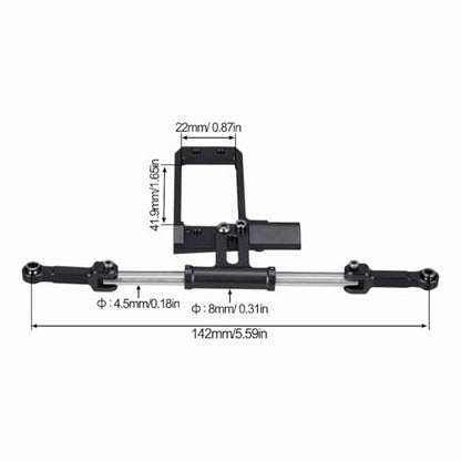 Aluminium BTA Servo Mount and Steering Link Linkage for 1/10 RC Crawler Vanquish Phoenix VS4-10 F10 Portal Axle Upgrade (Black) - color: Black