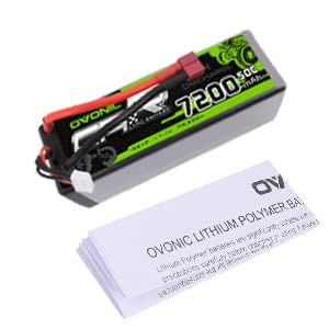 OVONIC 3s Lipo Battery 80C 7200mAh 11.1V Lipo Battery with Dean-Style T Connector for 1/8 1/10 RC Car Truck Boat Vehicles