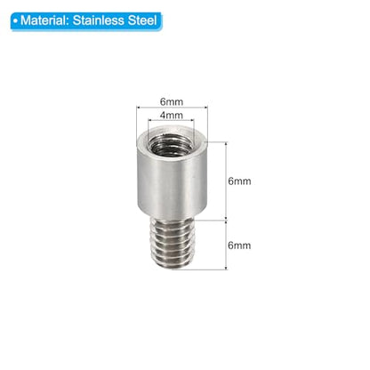 PATIKIL 12pcs M4 Standoffs, M4 6+6mm Spacer Standoffs Steel Threaded Standoffs Screws Kit 4mm ID 6mm OD Metric Male Female Thread Adapters for Circuit Board PCB RC Drones Motherboard - size: 6+6mm L
