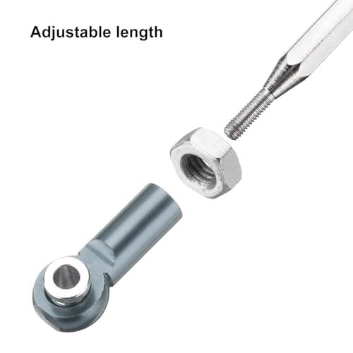 MECCANIXITY 2 Sets Adjustable Turnbuckles Camber Link Linkages Aluminum Alloy Upgrade Parts RC Car Steering Pull Rod Servo Linkages Tie Rod for MN 1:12 D90 RC Car Crawler,Titanium Grey - color: Titanium Grey