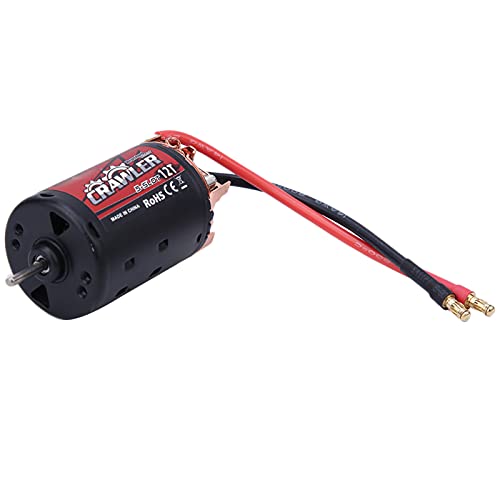 Generic 550 Brushed Motor 5 Slot 550 Brushed Motor for 10 RC Crawler Car High Efficient Performance Easy Installation Metal Plastic Design 10T 12T Options (12T) - size: 12T
