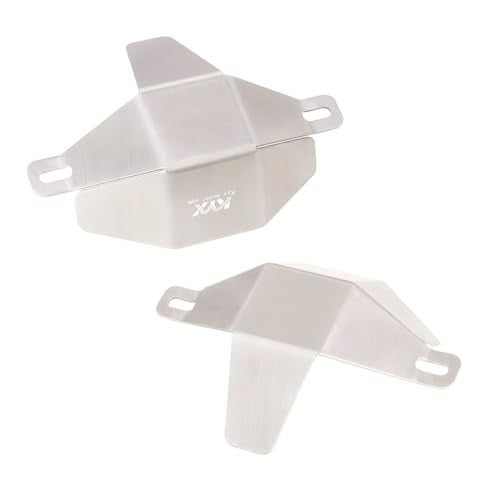 KYX Racing Stainless Steel Chassis Protective Plate Front Rear Axle Guard Upgrades Parts Accessories for 1/8 RC Car Axial AXP8