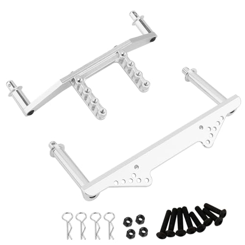Metal Alloy Front & Rear Body Mounts Body Posts for Traxxas Slash 2WD Rustler Stampede VXL 1/10 RC 2WD Car Upgrade Parts (Silver) - color: Silver