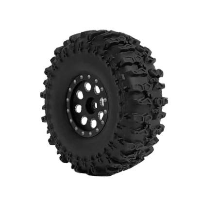 RC TRX4M Tires Set,1.0 Inch Beadlock Wheel Rim & Wheels Tires for 1/18 1/24 Trx4m Axial SCX24 FMS FCX24 RC Crawler Car,4PCS (1.0 Inches) Wheel Rim & Wheels Tires (Aluminum Alloy-A)