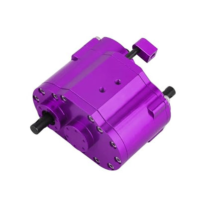 2 Speeds Transfer Case Gearbox Dual Speed Transmission Box 46x53x32mm for Axial SCX10 RC4WD D90 1/10 RC Crawler Upgrade Parts (Purple) - color: Purple