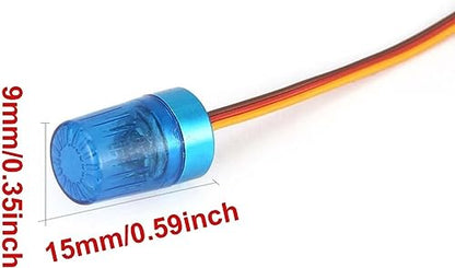2PCS Ultra Bright LED Police Light Rotating Flash Alarming Strobe Lamp 5Modes for 1/8 1/10 1/14 RC Car Firefighting Ambulance Crawler Truck Lighting for CC01 D90 SCX10(Red Blue,9x15mm) - color: 9x15mm,Red/Blue