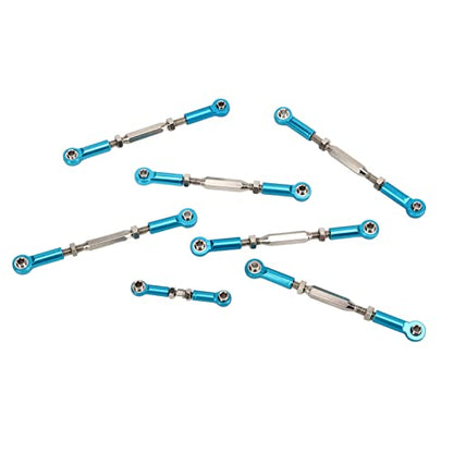 RC Car Push Rod Set, Aluminum Alloy Adjustable Turnbuckle Rod Linkage Upgrade Parts for Slash 1/10 Short Course (Blue) - color: Blue