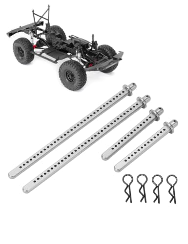 4Pcs Aluminum Body Post Mounts,Rc Body Mounts, Front Rear Extended Body Post Mount Shell for Axial Scx10 90046 1/10