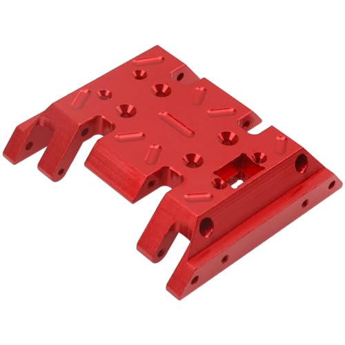 Aluminum Center Transmission Skid Plate Mount Gearbox Mount Compatible with MN128 MN86 MN86S MN86K MN86KS MN G500 1/12 RC Crawler Car (Red) - color: Black