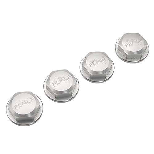 24mm CNC Metal Wheel Tire Adapter Front Rear Tyre Nut Cap 4pcs Silver | for 1/5 Scale TRAXXAS X-MAXX XMAXX 6S 8S Truck Rc Car Racing Toys Parts - color: Silver