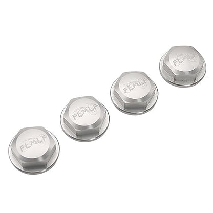 24mm CNC Metal Wheel Tire Adapter Front Rear Tyre Nut Cap 4pcs Silver | for 1/5 Scale TRAXXAS X-MAXX XMAXX 6S 8S Truck Rc Car Racing Toys Parts - color: Silver