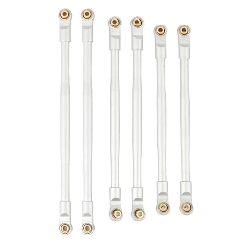 RC Tie Link Rods Compatible with AXIAL for RBX10 for Ryft 1/10 RC Crawler Upgrade Parts Accessories 6 Pcs Metal Link Rod Linkage Pull Rod Set(White) - color: White