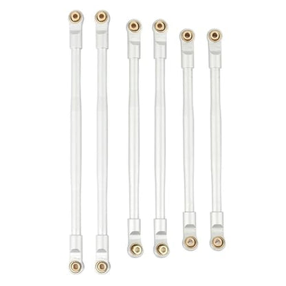 RC Tie Link Rods Compatible with AXIAL for RBX10 for Ryft 1/10 RC Crawler Upgrade Parts Accessories 6 Pcs Metal Link Rod Linkage Pull Rod Set(White) - color: White