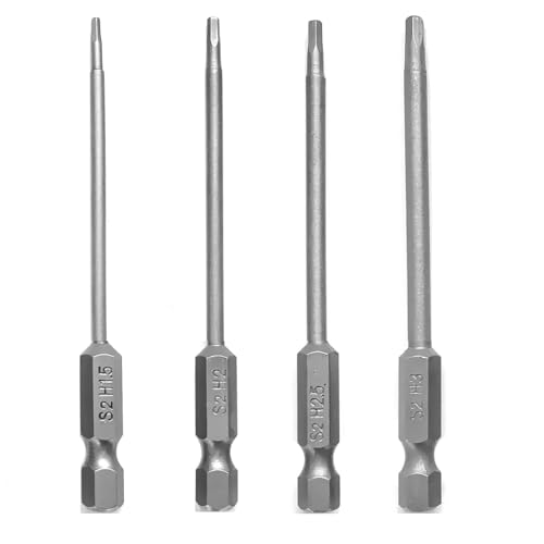 Hex Bit Set 4in1, Allen Wrench Drill Bit Set 1/4" Hex Shank 3" Long Screwdrivers Bit for RC Repair Electric Screwgun/Power Drill RC Hobby Tool Kit