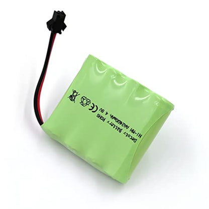 4.8v Battery Pack, 2400mAh NiMH AA Rechargeable RC Battery with Charge Cable, SM 2P Plug for Trucks 1:18, 1:16, 1:14, Remote Control Car, RC 4x4 Trucks
