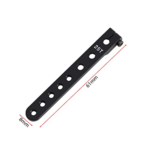DJX 4PCS Aluminum 25T Servo Arm Horns for All 1:10 2WD/4WD ECX331007 RC Car (Black) - color: Black