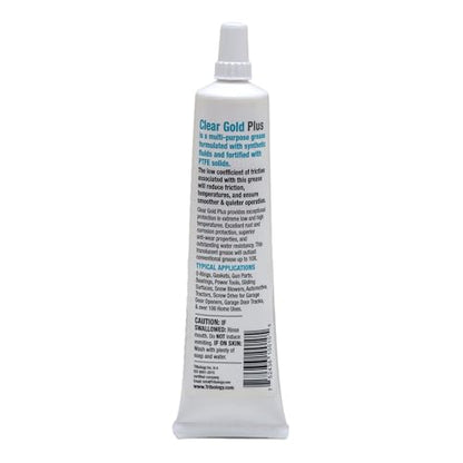 TTL Clear Gold Plus PTFE Grease, Clear, 3.5 oz – NSF H1 Food Grade Multi-Purpose Lubricant for O-Rings, Bearings, Garage Doors, Power Tools, Automotive, 3D Printers – Non-Melt, Rust Resistant