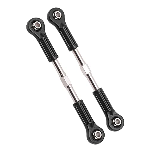 Alomejor Metal Steering Tie Rod, 2pcs Alloy Ball Heads Steering Linkage for 1/8 1/10 High Speed RC Cars Pickup Trucks SUV, with Durable Plastic Steel Construction