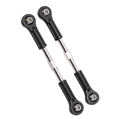 Alomejor Metal Steering Tie Rod, 2pcs Alloy Ball Heads Steering Linkage for 1/8 1/10 High Speed RC Cars Pickup Trucks SUV, with Durable Plastic Steel Construction