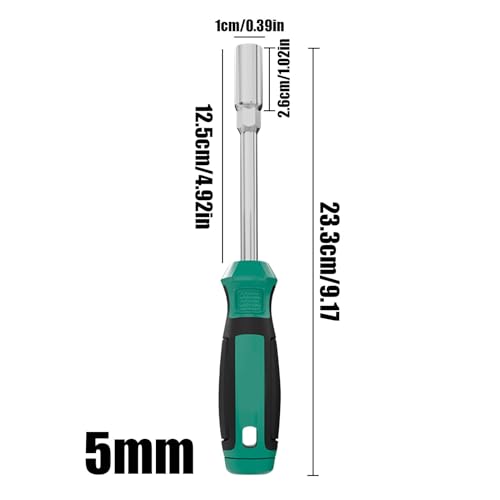 Hollow Shaft Nut Driver Set Comfort Grip 5-13mm Nonslip Hand Grips | Hexagonal Heads Nut Wrench for Tightening Loosening Fasteners on RC Quadcopter Drone Car Airplane - color: 5mm