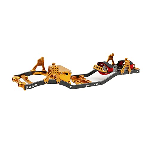 1/10 RC Crawler Carbon Fiber Girder 4MM CNC Metal Car Chassis Frame Body Kit Parts for Axial SCX10 II Rock Off Road Truck (Golden) - color: Golden