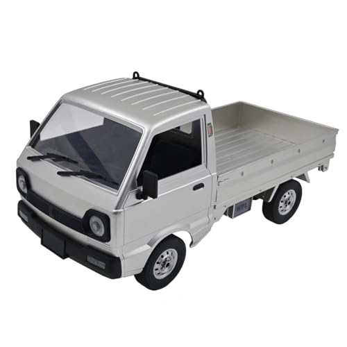 Kei Truck, 2.4Ghz RTR Off-Road Vehicle, Remote Control Retro Pickup Truck with Lights, 1:10 RC Crawler Car Silver