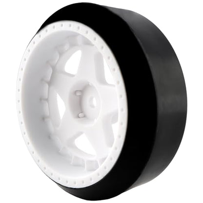 4PCS 12mm Hub Wheels,1 : 10 Hard Plastic RC Drift Cars Tires Compatible with Traxxas HSP Tamiya HPI Kyosho On-Road Drifting Car(White) - color: White-2