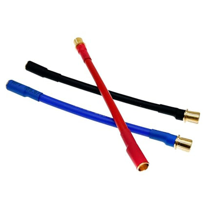 3pcs 6.5mm Male to 8mm Female Bullet Connector Extension Wire Adapter 10AWG 4.9 Inch for RC Motor & ESC