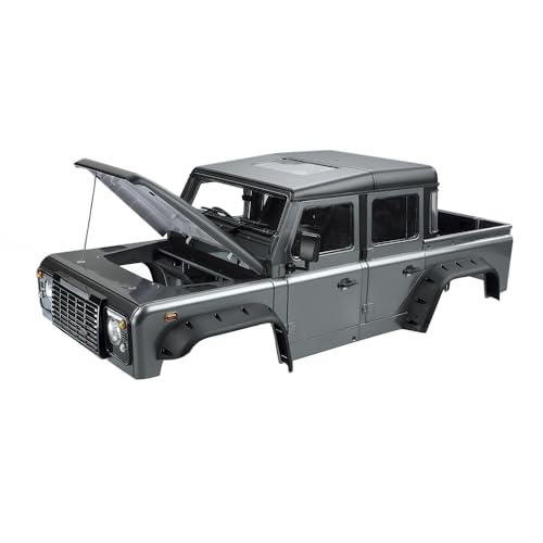 1/10 RC Land Rover Defender Pickup Hard Body Shell Kit-313mm Wheelbase Pickup Body for Axial SCX10 90046 TRX4 CC01 Capra RC Crawler Car (Grey) - color: Grey
