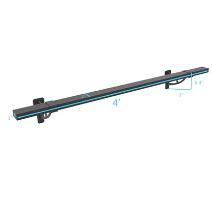 Foot Rail Kit–Wall Mounted Bar Railing Multiple Sizes (4 Feet) | Black Heavy Duty Metal Railing Hardware, Combined Installation and Sturdy Square Tube Design, for Restaurant, Bar,Office,Home - size: 4 Feet