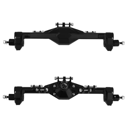 1/10 CNC Machined Integrated Front & Rear Portal Axle for SCX10 II VP Element Enduro 90046 90047 D90 RC4WD RC Crawler Metal Upgrade Part (Black) - color: Black