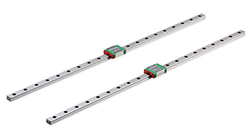 TEN-HIGH MGN7 50mm Linear Guide Rail Linear Motion Slide Rails Linear Motion Products, for 3D Printer and CNC Machine, 2pcs Rails + 2pcs MGN7C Block Bearings - size: 50mm, style: MGN7