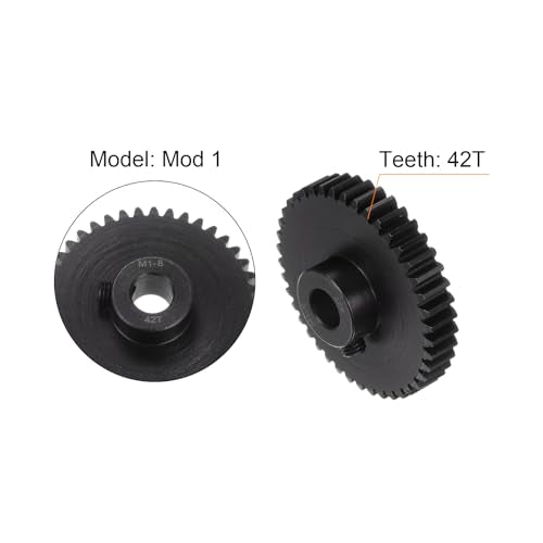 uxcell Mod 1 42T Pinion Gear 8mm Bore Hardened Steel Motor Rack Spur Gear for RC Car Truck Gear Drive