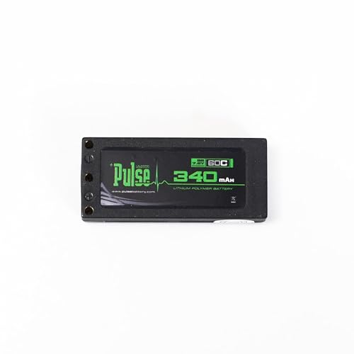 Helidirect Pulse 340mah 2S 7.6V 60C LiHV Hardcase Battery Used for Mini Z, XBility 1, Drift, Micro B, Micro, Hobbyplus 1/24 Racing & Drift - Remote Control Car, RC Car Battery