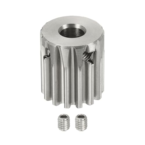 uxcell 1 Mod 14T Spur Gear 6mm Bore, 304 Stainless Steel Pinion Gear, 20°Pressure Angle, for Spur Rack and RC Model Car or Motor DIY - size: 1 Mod 14T, 6mm