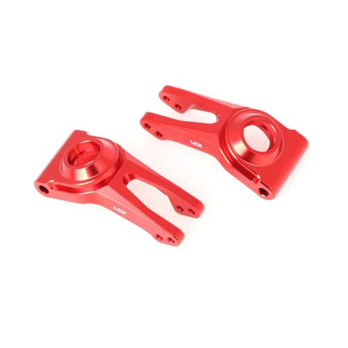 LCX Racing 1/10 RC Crawler Car Rear Hub Set Carriers for RC Truck Arrma Fury Mega, Upgrades Parts Accessories (Red) - color: Red