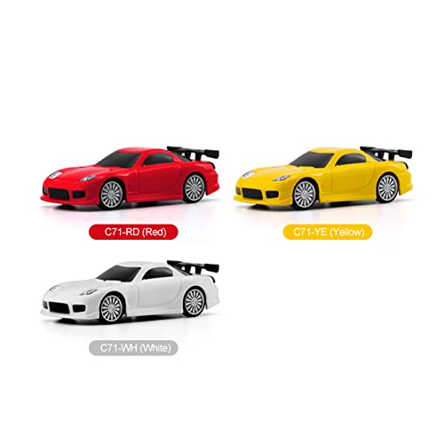 1:76 Turbo Racing Scale RC Sport Car, Table Racing Remote Control Mini Model Car Full Proportional RTR Kit Toys (C71white) - color: C71white