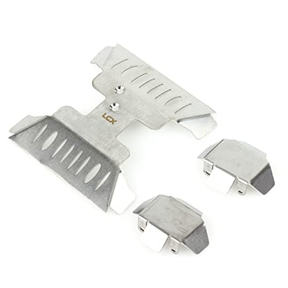 LCX Racing 1/10th RC Crawler Car Stainless Steel Guard Board, Skid Plate Armor & Axle Guard, Protector Skid Plate Axle Guard Set for Axial Capra UTB10, Upgrades Parts Accessories