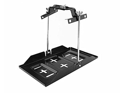 THEPRO Battery Hold Down Tray Kit, Corrosion-Resistant Steel Storage Battery Holder Adjustable Bracket Clamp for Car, Boat, Marine (9'' Bolt with 13.58'' Battery Tray) - size: 9'' Bolt with 13.5'' Battery Tray