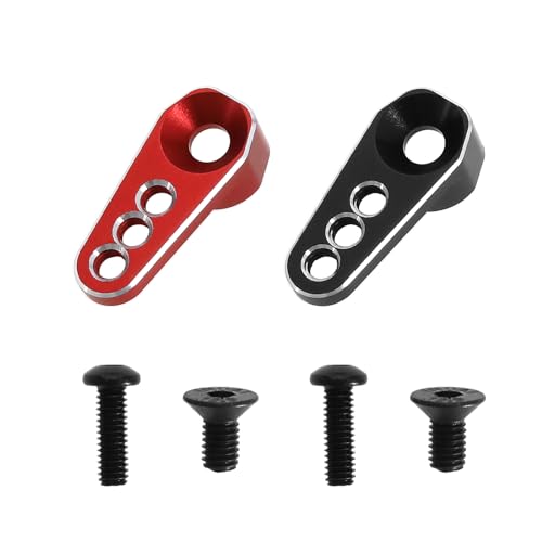 SING F LTD 2pcs 25T Servo Arm Horn Aluminum Alloy Material Compatible with TRX4M 1/18 RC Crawler Car, Red and Black