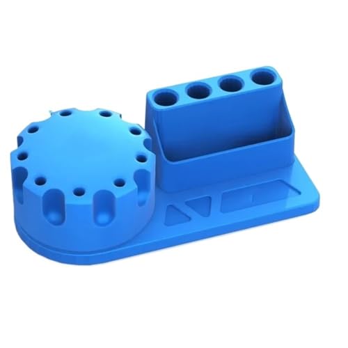 RC Repairs Spare Parts For Maintenance Repair Tools Multi-function Screwdriver Tweezers Storage Box Rotating 360° Rack Stand Holder RC Car Parts(Blue) - color: Blue