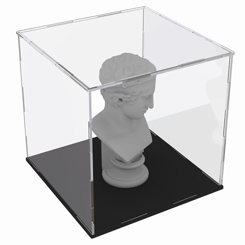 Acrylic Display Case for Collectibles and Toys, Versatile Clear Acrylic Display Box with Black Base for Action Figures and Souvenirs, 9-inch - size: 9"L x 9"W x 9"H
