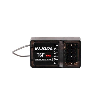 INJORA T6F 6CH 2.4GHz Transmitter with Receiver for 1/8 1/10 RC Car - size: without Gyro