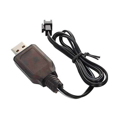 Heyiarbeit RC USB Charging Cable Nickel Cadmium Nickel Hydrogen 8.4V Adapter Cable SM-2P for RC Ni-MH Ni-CD Battery Black 1Pcs - size: SM-2P 1Pcs