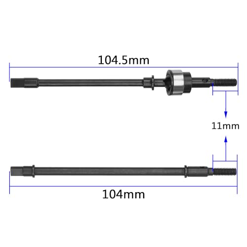 RC Front Rear Steel Drive Shaft CVD Dogbone Compatible with Axial SCX10 YQCQ-01 1/10 RC Crawler Car (Silver) - color: Silver