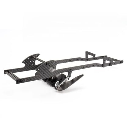 Lcg Carbon Fiber Frame Rail LCG Chassis Kit with Ultralight Portal Transmission Skid Plate for 1/10 RC Crawler for Capra SCX10 - color: Zf-shaft-gearbox