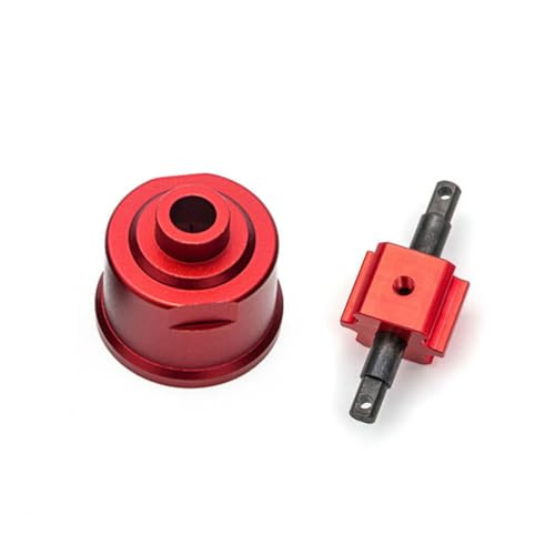 Metal Differential Locker Spool Lock Straight Shaft with Shell RC Ungraded Parts for TRAXXAS Slash Rustler 1/10 4WD 4x4 HuanQi 727 Off-Road RC Car, Red - color: Red
