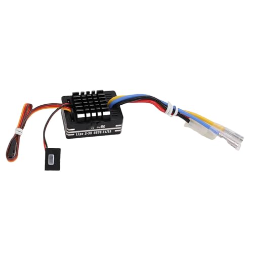 Aramox 80A Brushed Electronic Speed Controller, ESC with 6.5V5A BEC, for RC Car and Boat, Compatible with 540 550 Motors