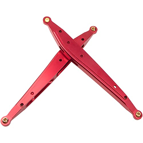 Metal Rear Trailing Arm Swing Arm Linkage Link Rod Pull Rod Compatible with Axial RBX10 Ryft 1/10 RC Crawler Upgrade Parts (Red) - color: Red