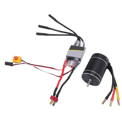 RC Brushless Motor ESC Combo 3300KV, 75A Brushless ESC with 480A for 1/10 1/8 RC Cars Boats